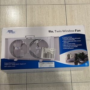 NEW 🆕 Cool Works 9in Twin Window Fan Sealed